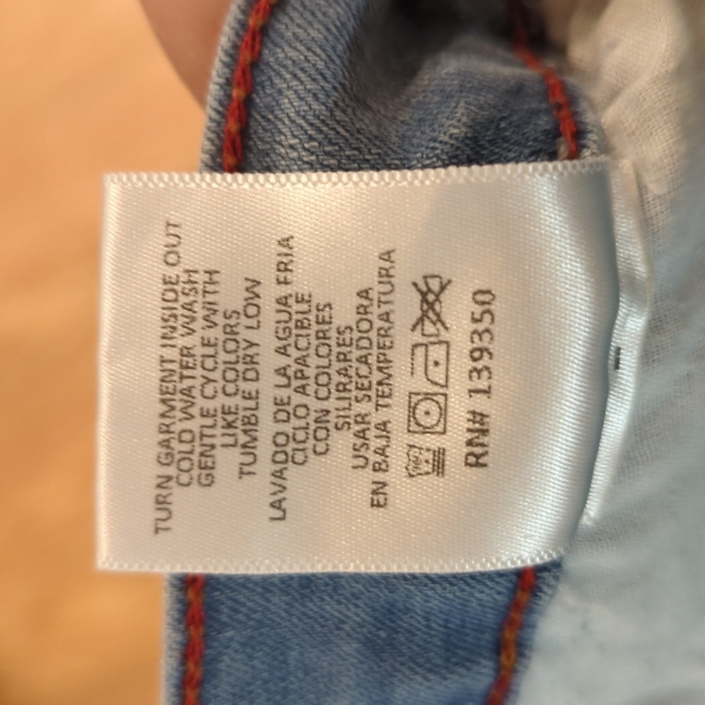 Light wash distressed skinny ankle jeans w/ stretch & raw hem, Angry Rabbit 28" - Picture 7 of 7